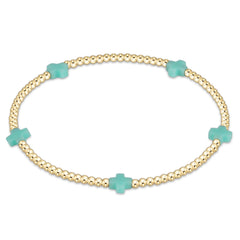 egirl Signature Cross Small Gold Pattern 2mm Bead Bracelet