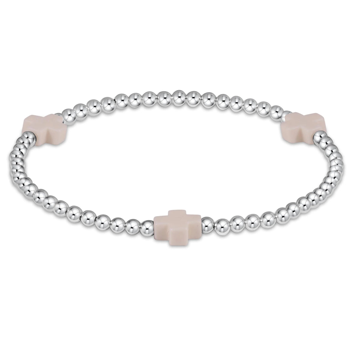 Signature Cross Sterling Pattern 3mm Bead Bracelet