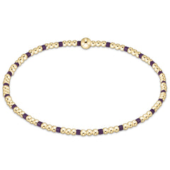 Gameday Hope Sincerity Pattern 2mm Bead Bracelet - Deep Purple