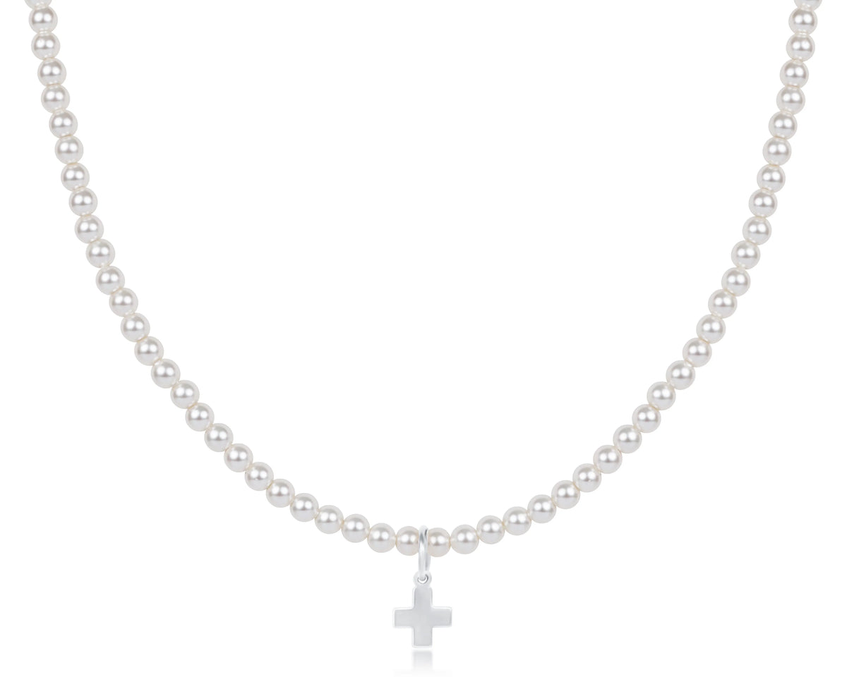 Choker Classic Pearl 3mm Bead - Signature Cross Sterling Charm
