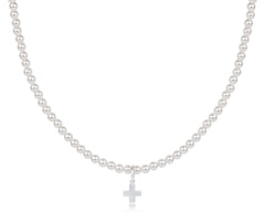 Choker Classic Pearl 3mm Bead - Signature Cross Sterling Charm