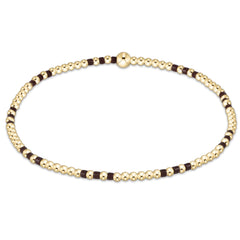 Hope Joy Pattern 2mm Bead Bracelet - Chocolate