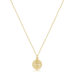 16" Necklace Gold - Direction Gold Disc