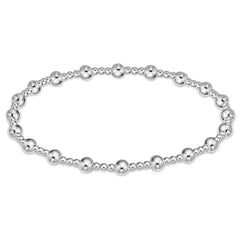 Classic Sincerity Pattern 4mm Bead Bracelet - Sterling