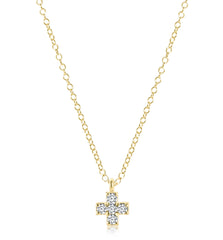 14kt Gold and Diamond Signature Cross Necklace
