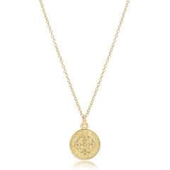 16" Necklace Gold - Blessing Gold Disc
