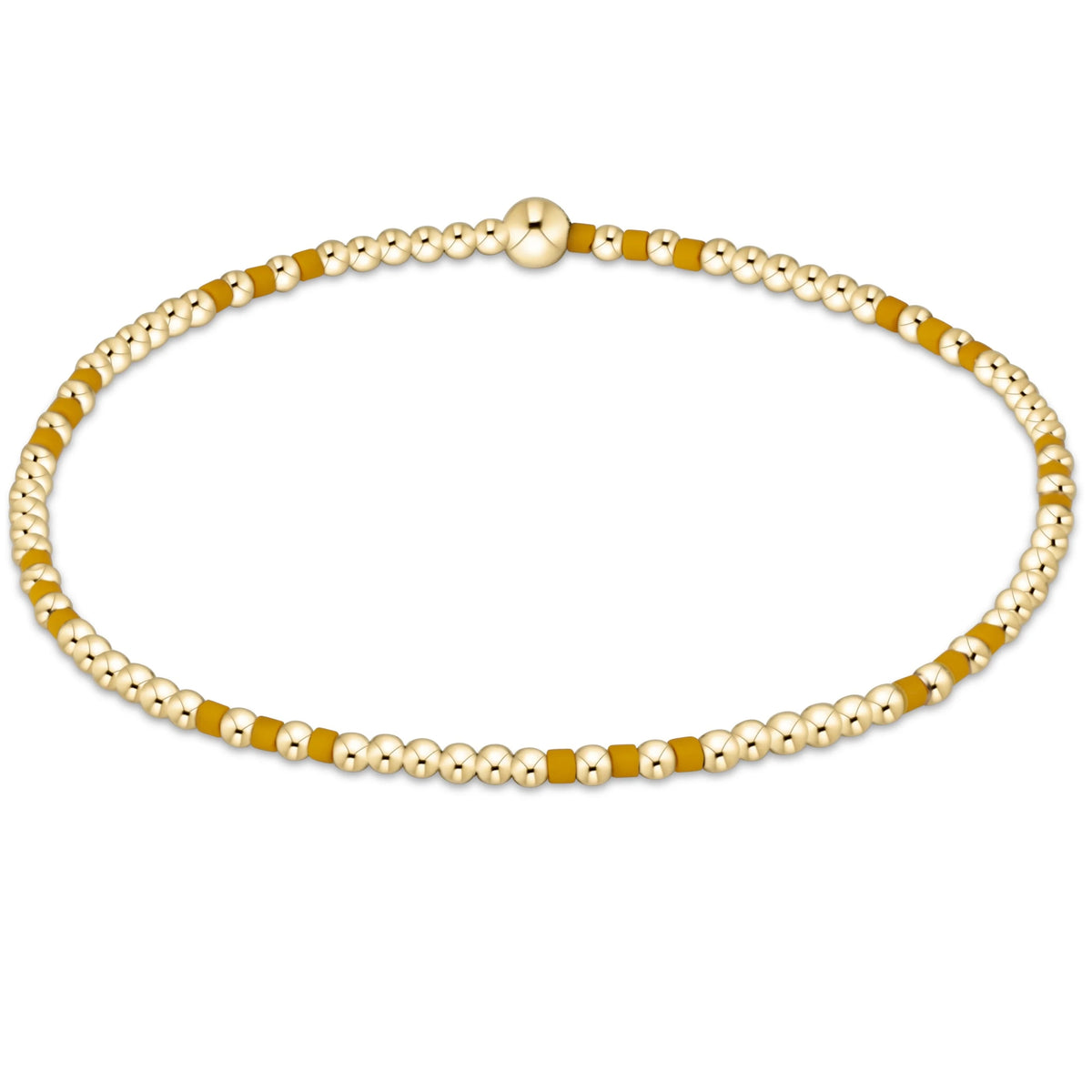 Gameday Hope Joy Pattern 2mm Bead Bracelet - Golden Yellow