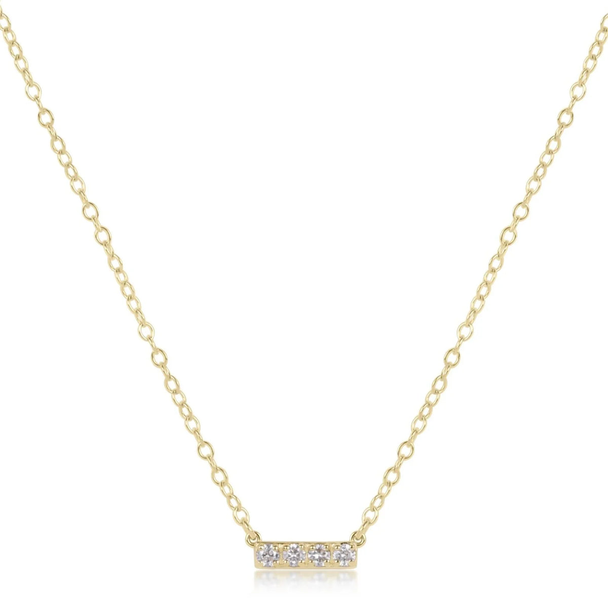 14kt Gold and Diamond Significance Bar Necklace - Four