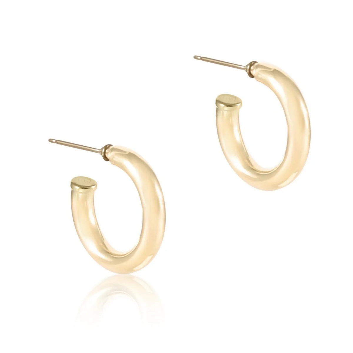 Round Gold 1" Post Hoop - 4mm