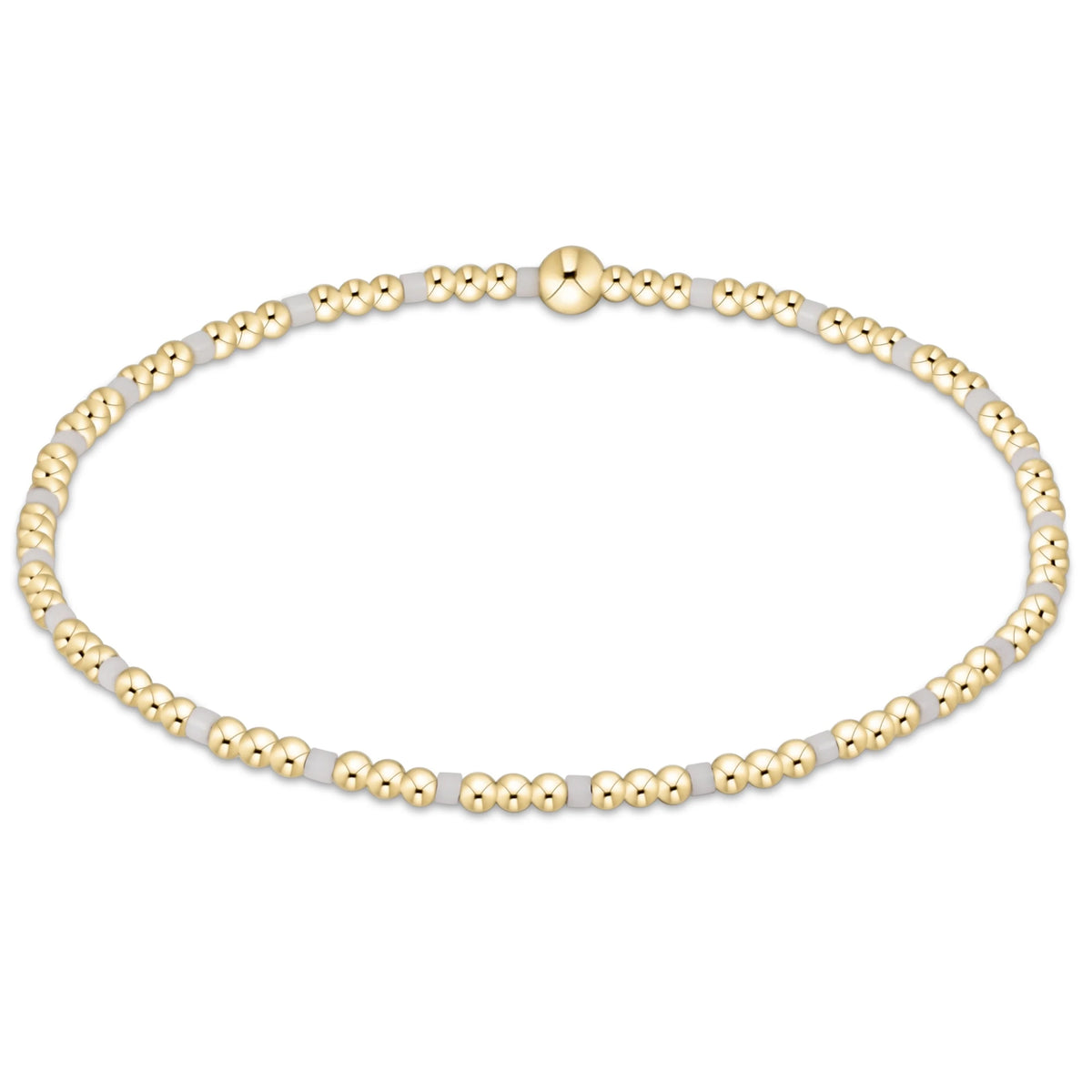 Gameday Hope Sincerity Pattern 2mm Bead Bracelet - White