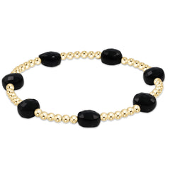 Admire Gold 3mm Bead Bracelet - Faceted Onyx