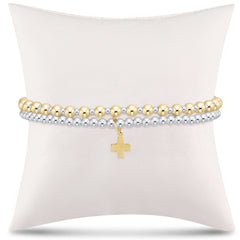 grateful for you gift stack - mixed metal signature cross charm