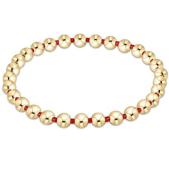 Gameday Hope Grateful 5mm Bead Bracelet - Bright Red