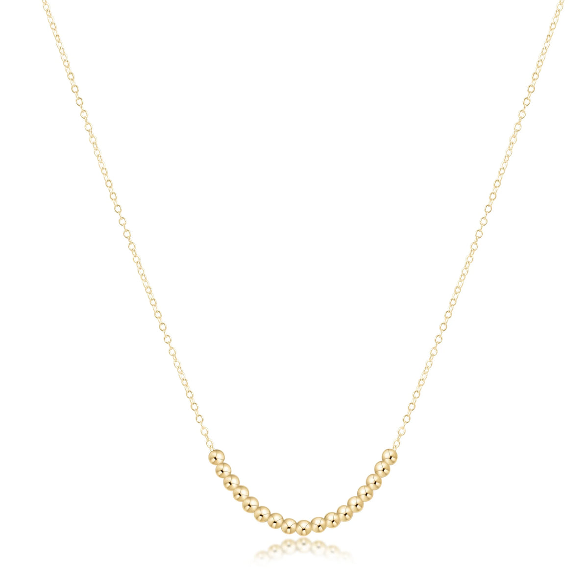 16" Necklace Gold - Classic Beaded Bliss - 2.5mm Gold