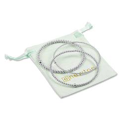 classic beaded bangle stack - sterling