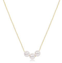 16" Necklace Gold - Joy Pearl 6mm