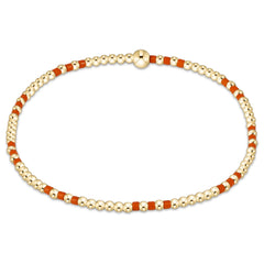 Gameday Hope Joy Pattern 2mm Bead Bracelet - Orange