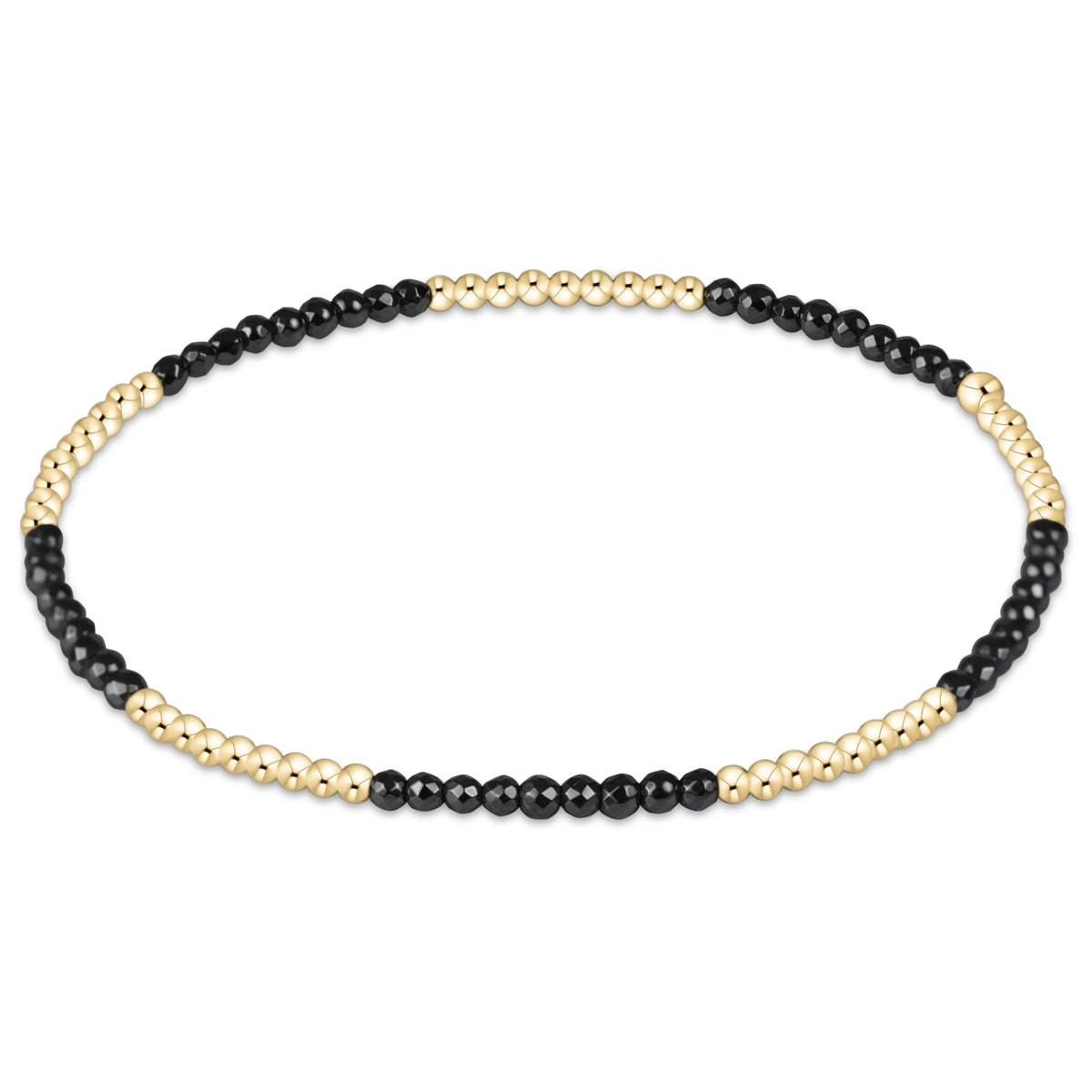 blissful pattern 2mm bead bracelet - faceted hematite