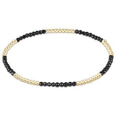 blissful pattern 2mm bead bracelet - faceted hematite