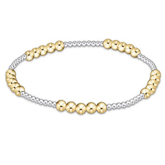 classic blissful pattern 2mm bead bracelet - 4mm mixed metal