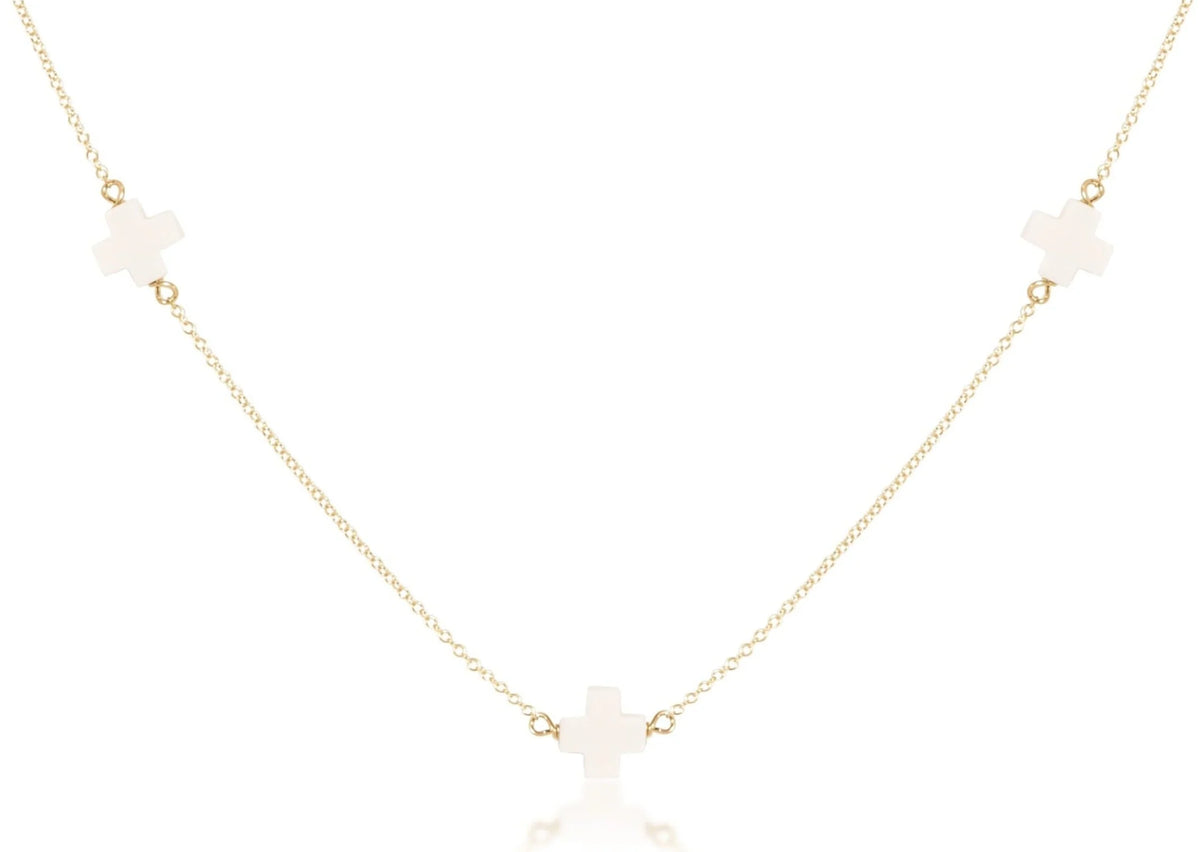 Choker Simplicity Chain Gold - Signature Cross Off-White