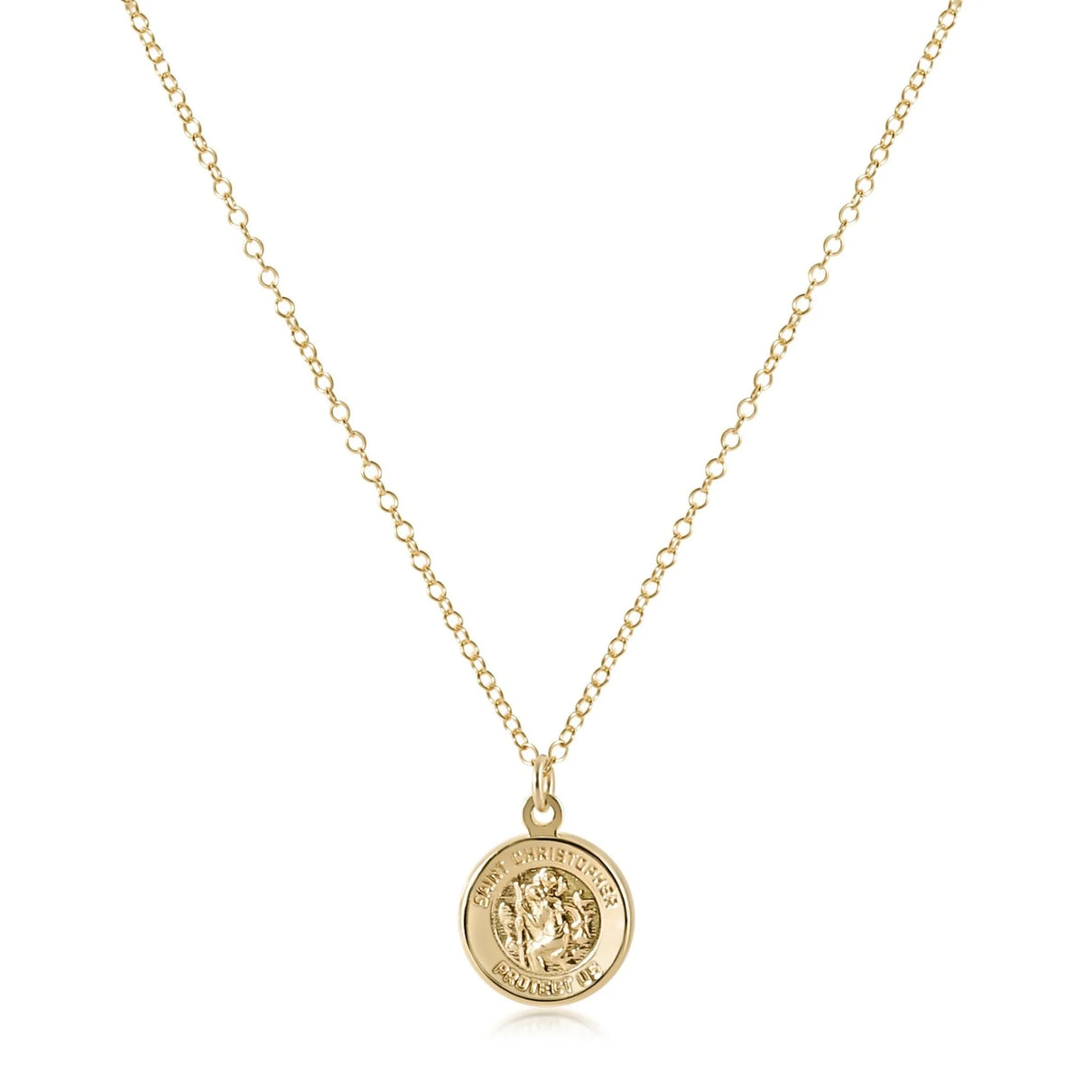 16" Necklace Gold - Protection Gold Disc
