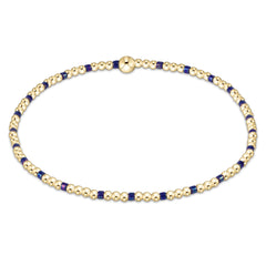 egirl Hope Sincerity Pattern 2mm Bead Bracelet - Blue Metallic