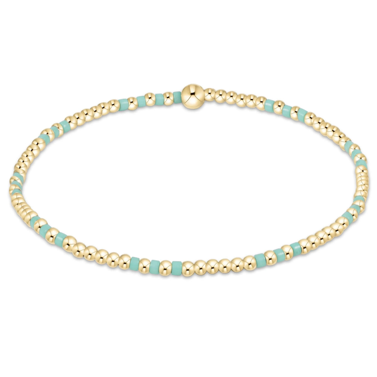 Hope Joy Pattern 2mm Bead Bracelet - Mint
