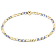 Hope Joy Pattern 2mm Bead Bracelet - Bright Blue