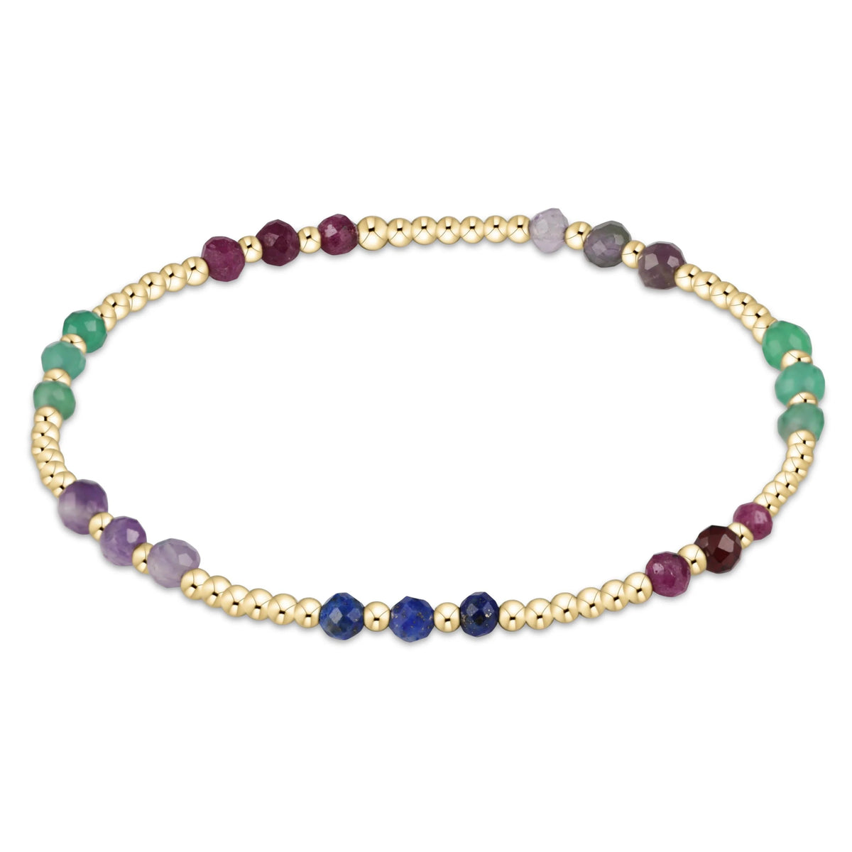 Gemstone Gold Joy Pattern 3mm Bead Bracelet - Hot Mess FW25