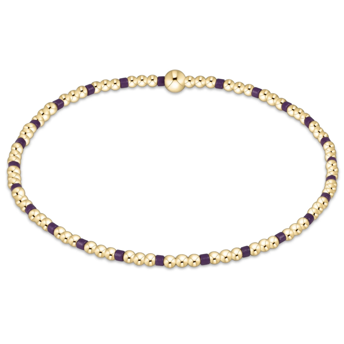 Gameday Hope Sincerity Pattern 2mm Bead Bracelet - Purple