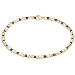Gameday Hope Sincerity Pattern 2mm Bead Bracelet - Purple