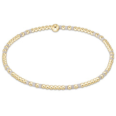 Gameday Hope Joy Pattern 2mm Bead Bracelet - Grey