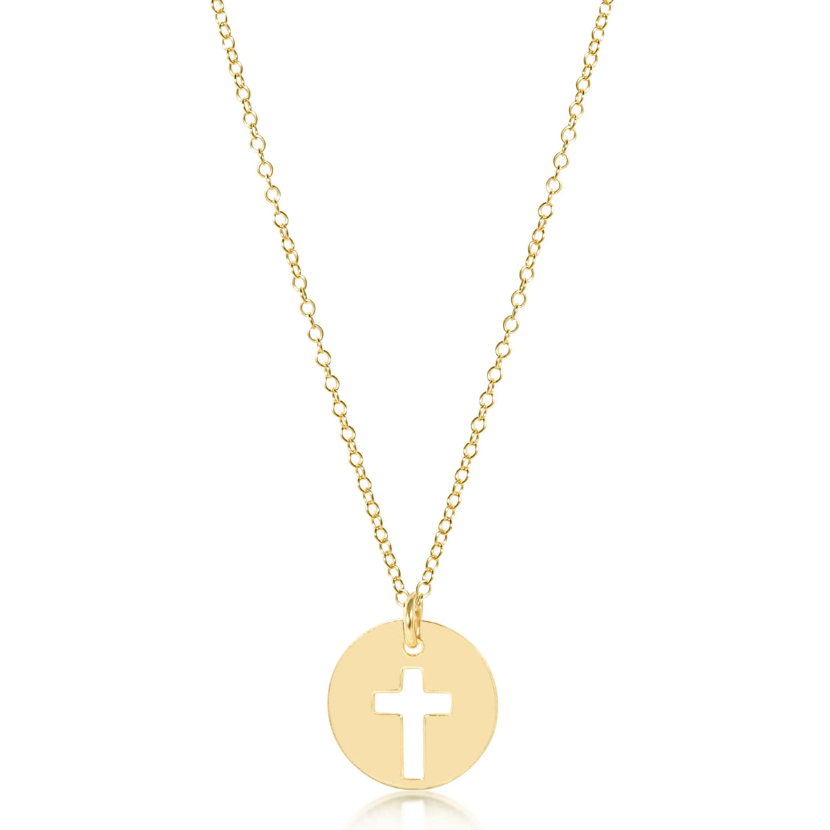 16" necklace gold - blessed gold disc