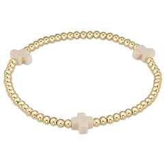 enewton Extends - Signature Cross Gold Pattern 3mm Bead Bracelet