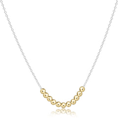 16" Necklace Sterling Mixed Metal - Classic Gold Beaded Bliss