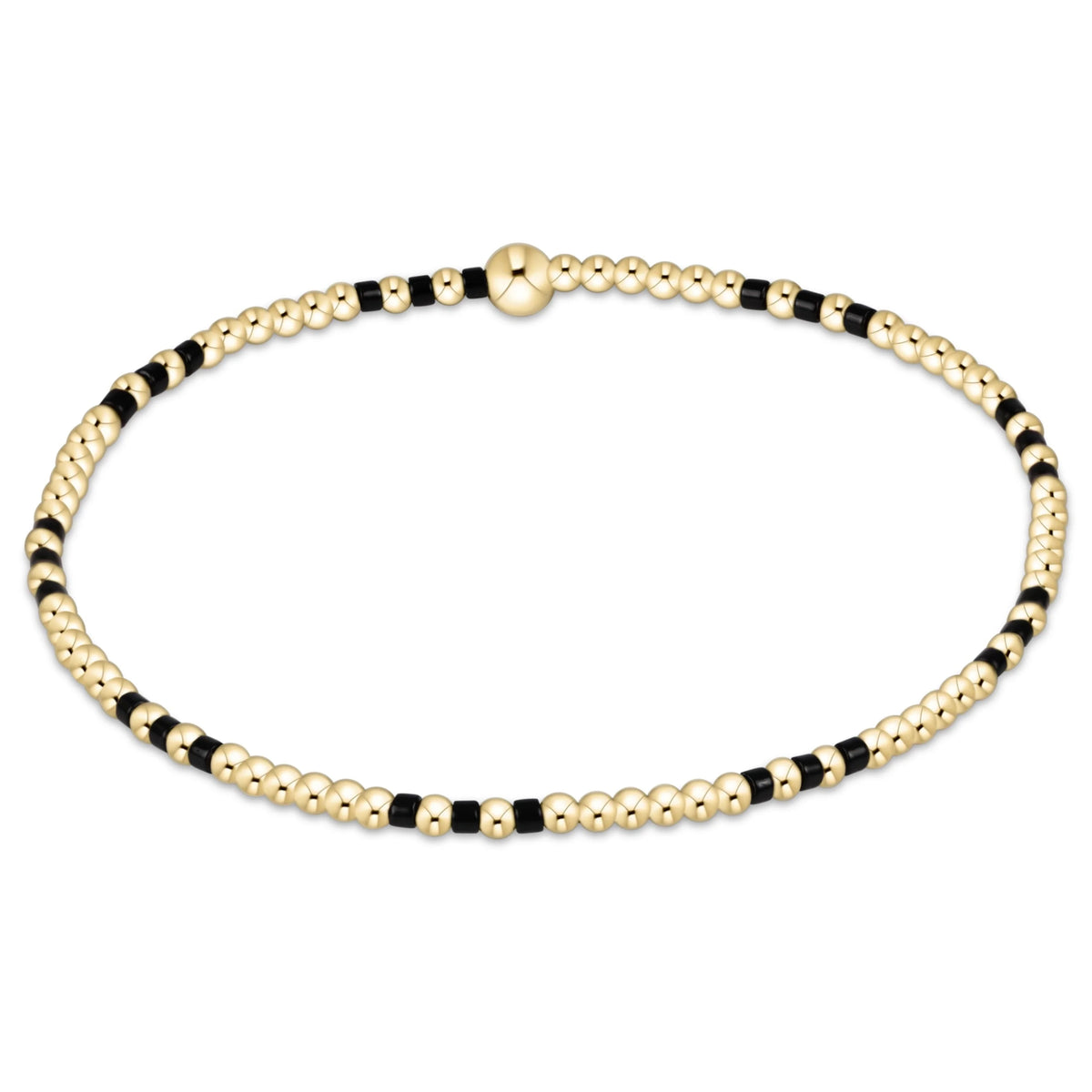 Gameday Hope Joy Pattern 2mm Bead Bracelet - Onyx