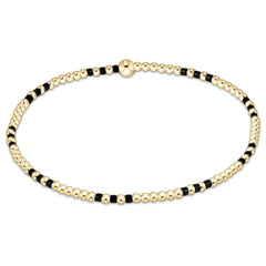 Gameday Hope Joy Pattern 2mm Bead Bracelet - Onyx