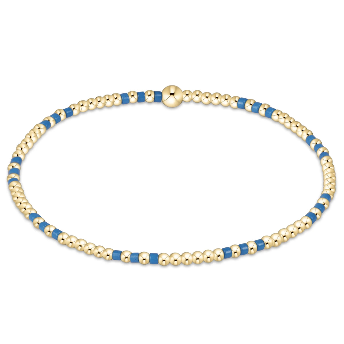 Gameday Hope Joy Pattern 2mm Bead Bracelet - Cobalt