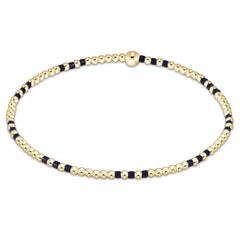 Gameday Hope Joy Pattern 2mm Bead Bracelet - Navy