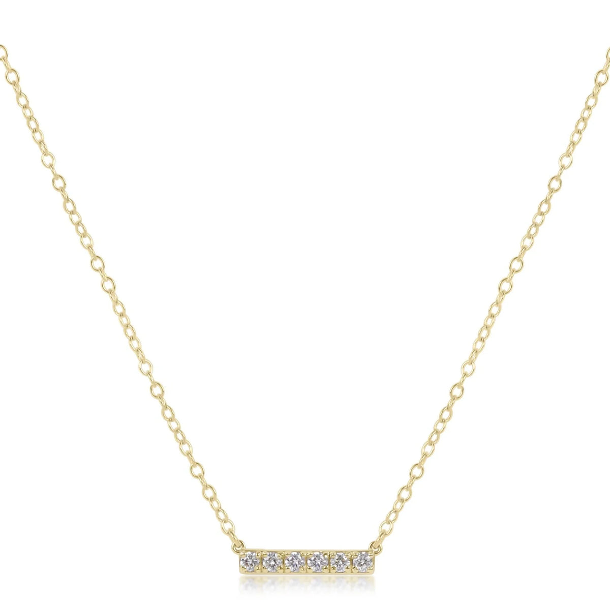 14kt Gold and Diamond Significance Bar Necklace - Six