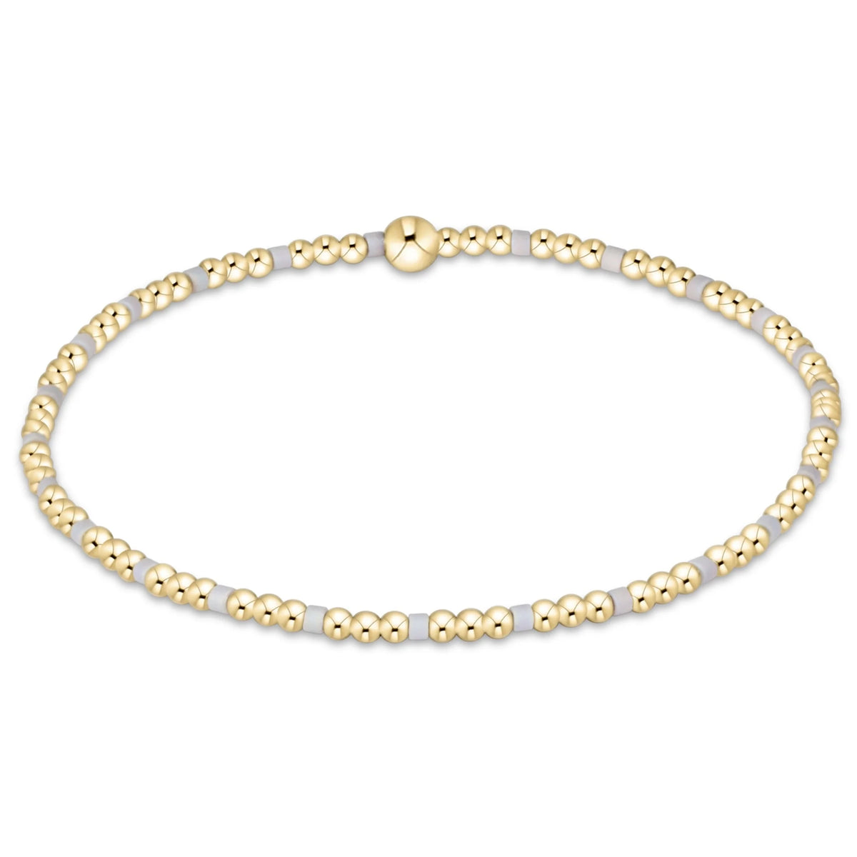 Gameday Hope Sincerity Pattern 2mm Bead Bracelet - Grey