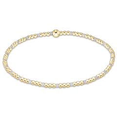 Gameday Hope Sincerity Pattern 2mm Bead Bracelet - Grey