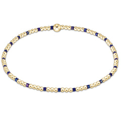 Hope Sincerity Pattern 2mm Bead Bracelet - Blue Metallic