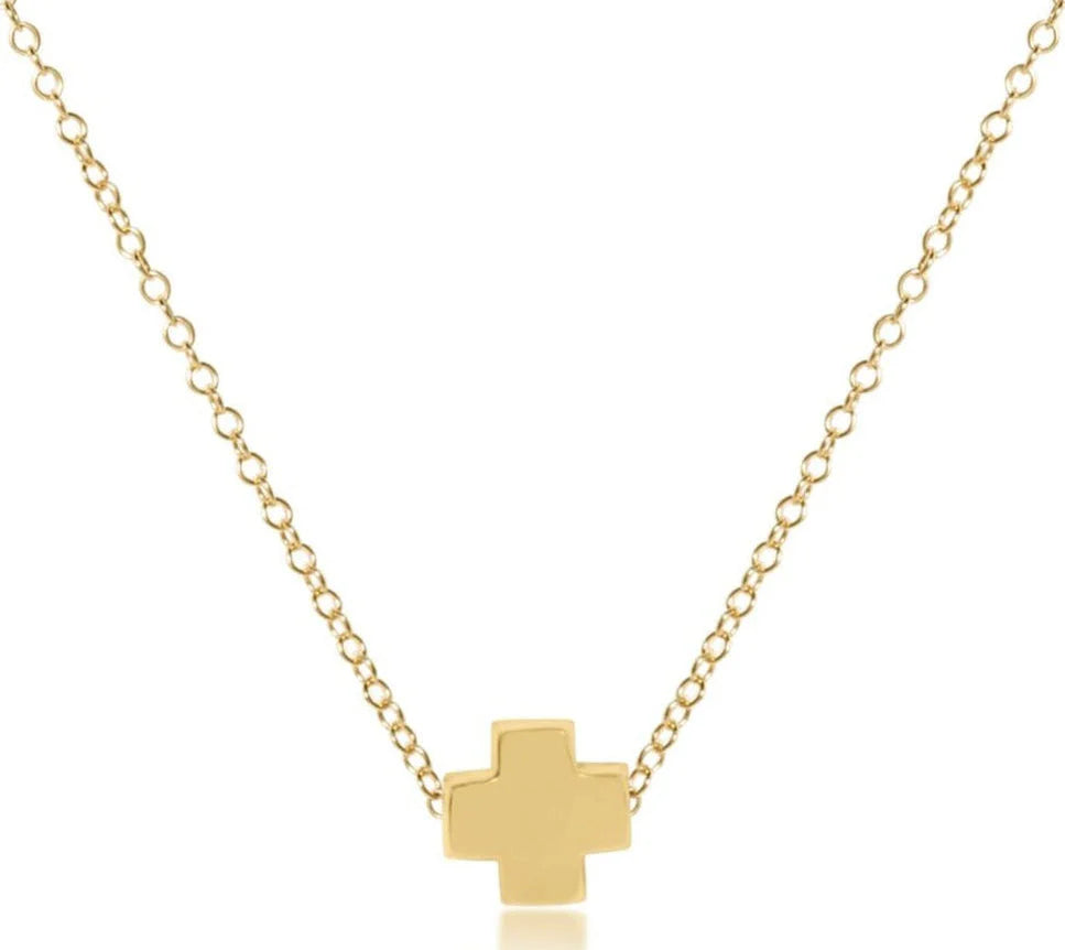 16" Necklace Gold - Signature Cross Gold