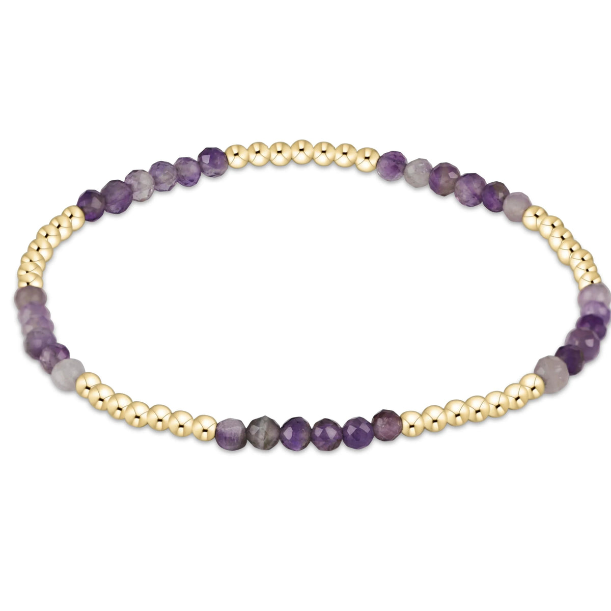 Blissful Pattern 2.5mm Bead Bracelet - Amethyst