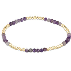 Blissful Pattern 2.5mm Bead Bracelet - Amethyst