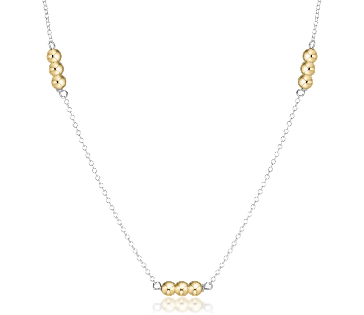 Choker Joy Simplicity Chain Sterling Mixed Metal - 3mm Gold
