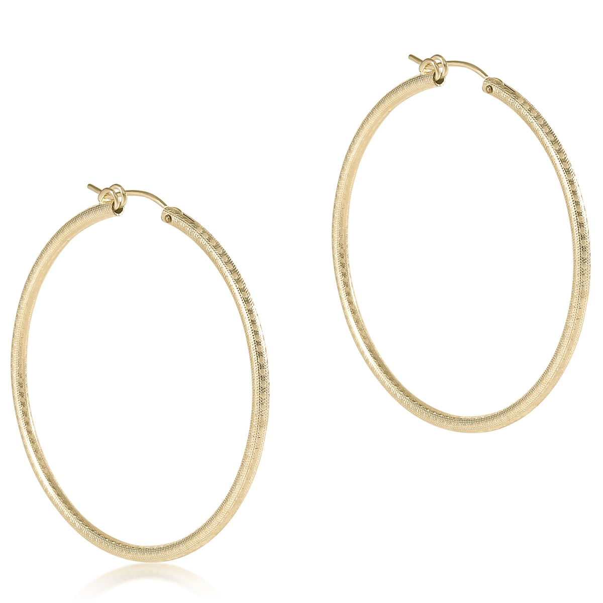Round Gold 2" Hoop - Textured
