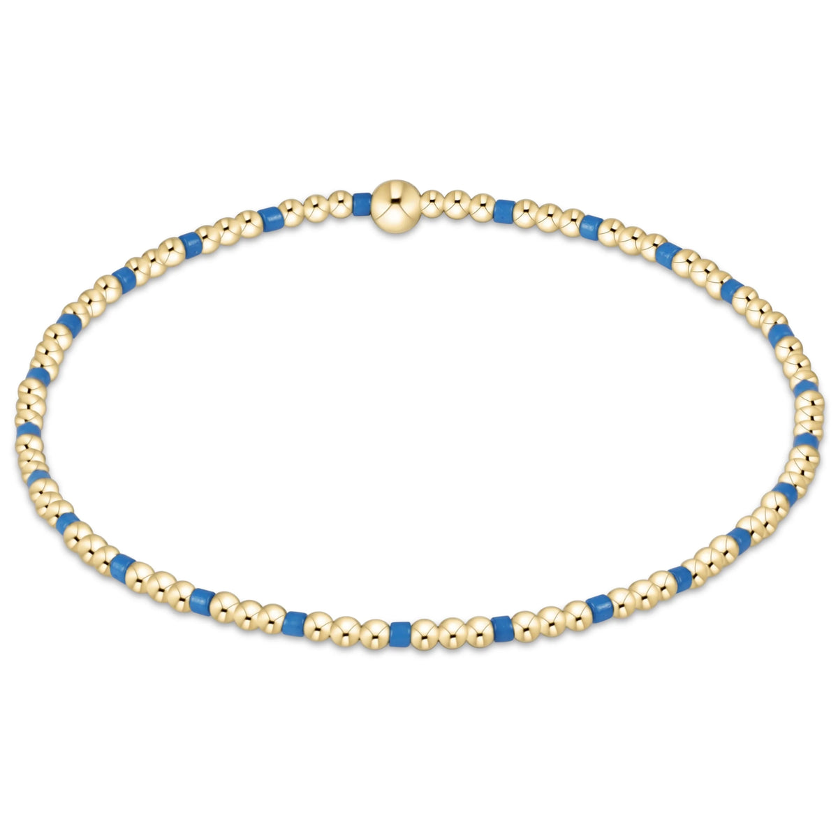 Gameday Hope Sincerity Pattern 2mm Bead Bracelet - Cobalt